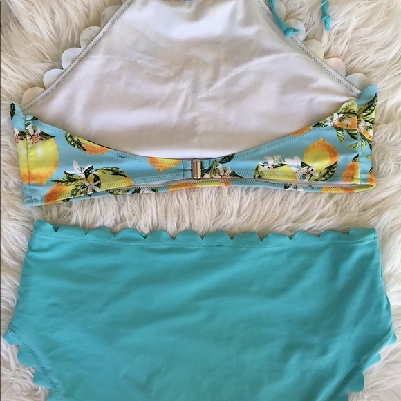 NWT / AQUA LEMONS TWO PIECE SWIMSUIT - Picture 2 of 3